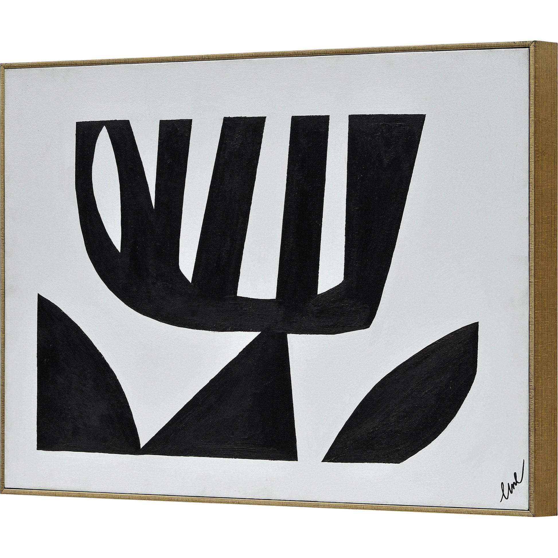 Rockwell 24" Wide Canvas Art, Black-Canvas Art-DECOROLALA