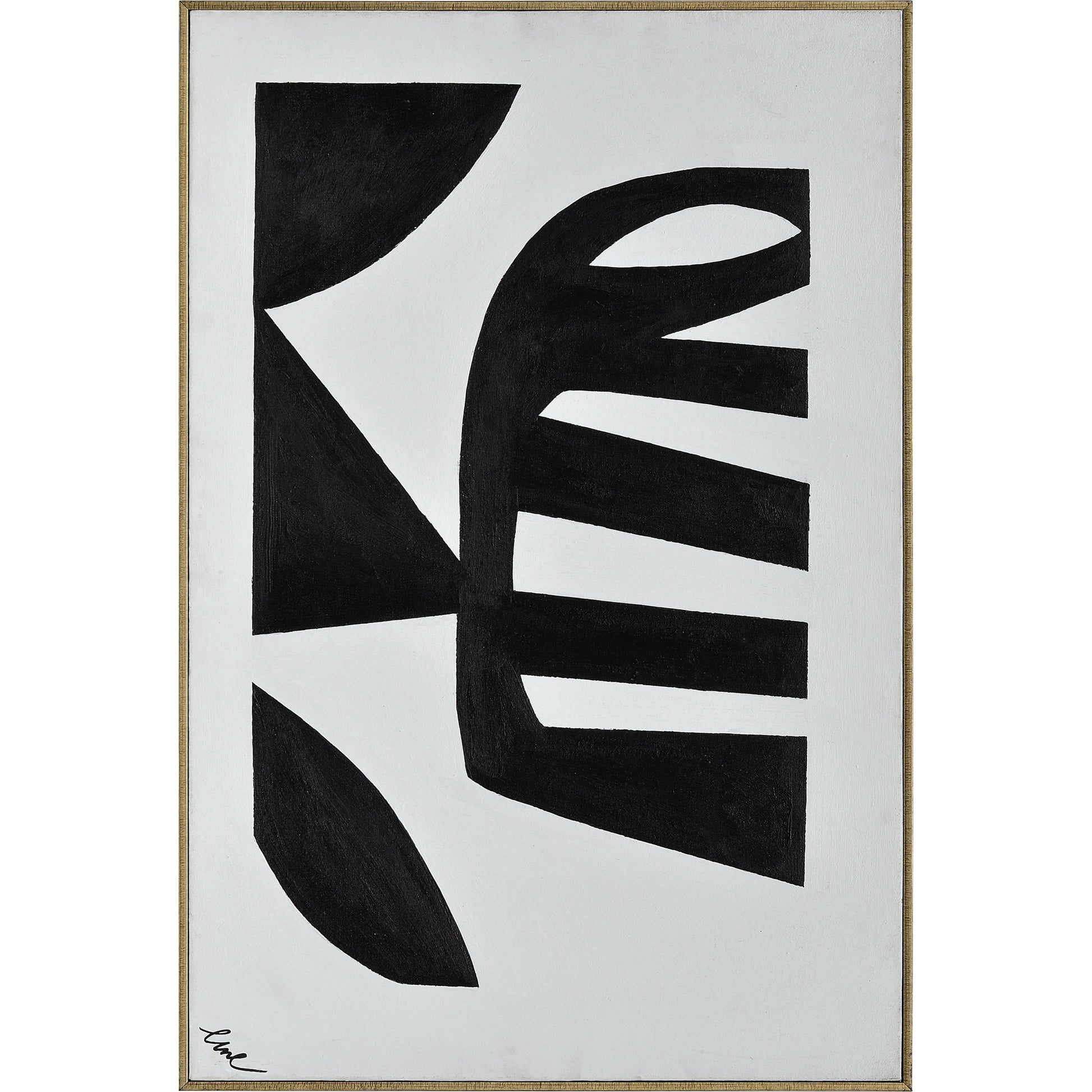 Rockwell 24" Wide Canvas Art, Black-Canvas Art-DECOROLALA