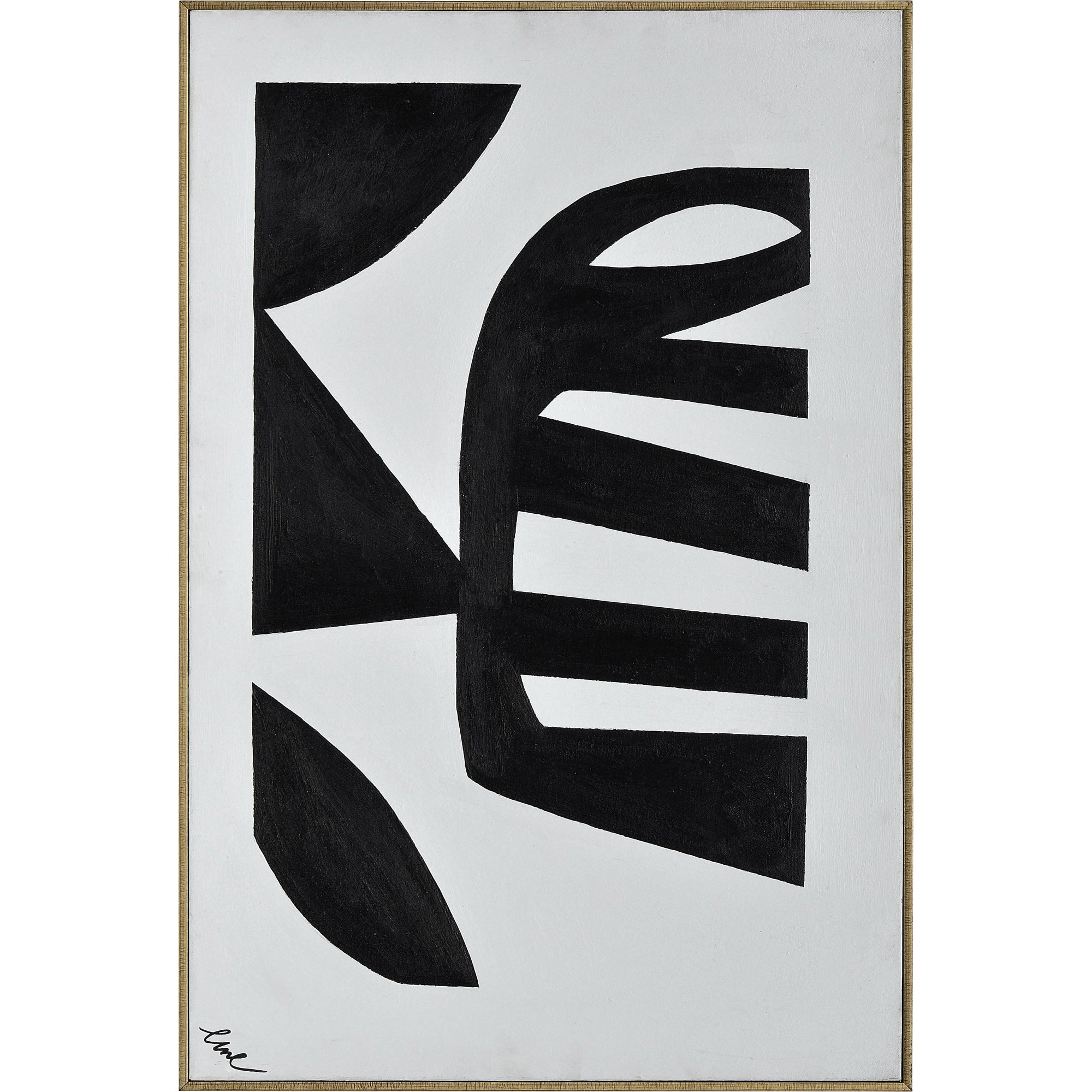 Rockwell 24" Wide Canvas Art, Black-Canvas Art-DECOROLALA