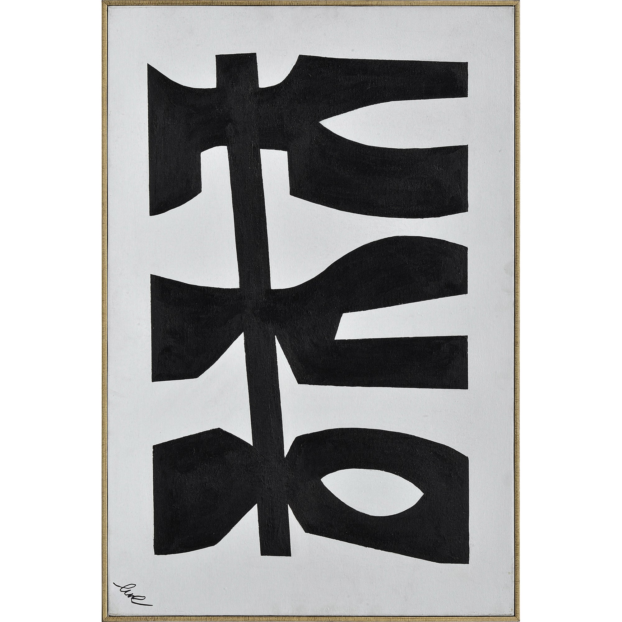 Rockwell 24" Wide Canvas Art, Black-Canvas Art-DECOROLALA