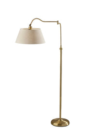 Rodeo Floor Lamp Swing Arm - Brass Cream-Lighting-DECOROLALA