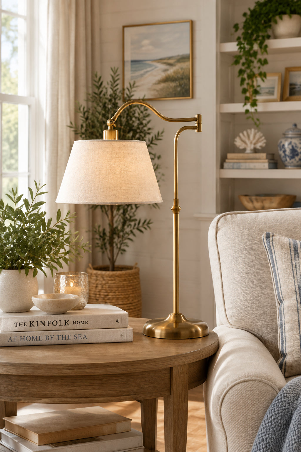 Rodeo Table Lamp - Cream Swing Arm-Lighting-DECOROLALA