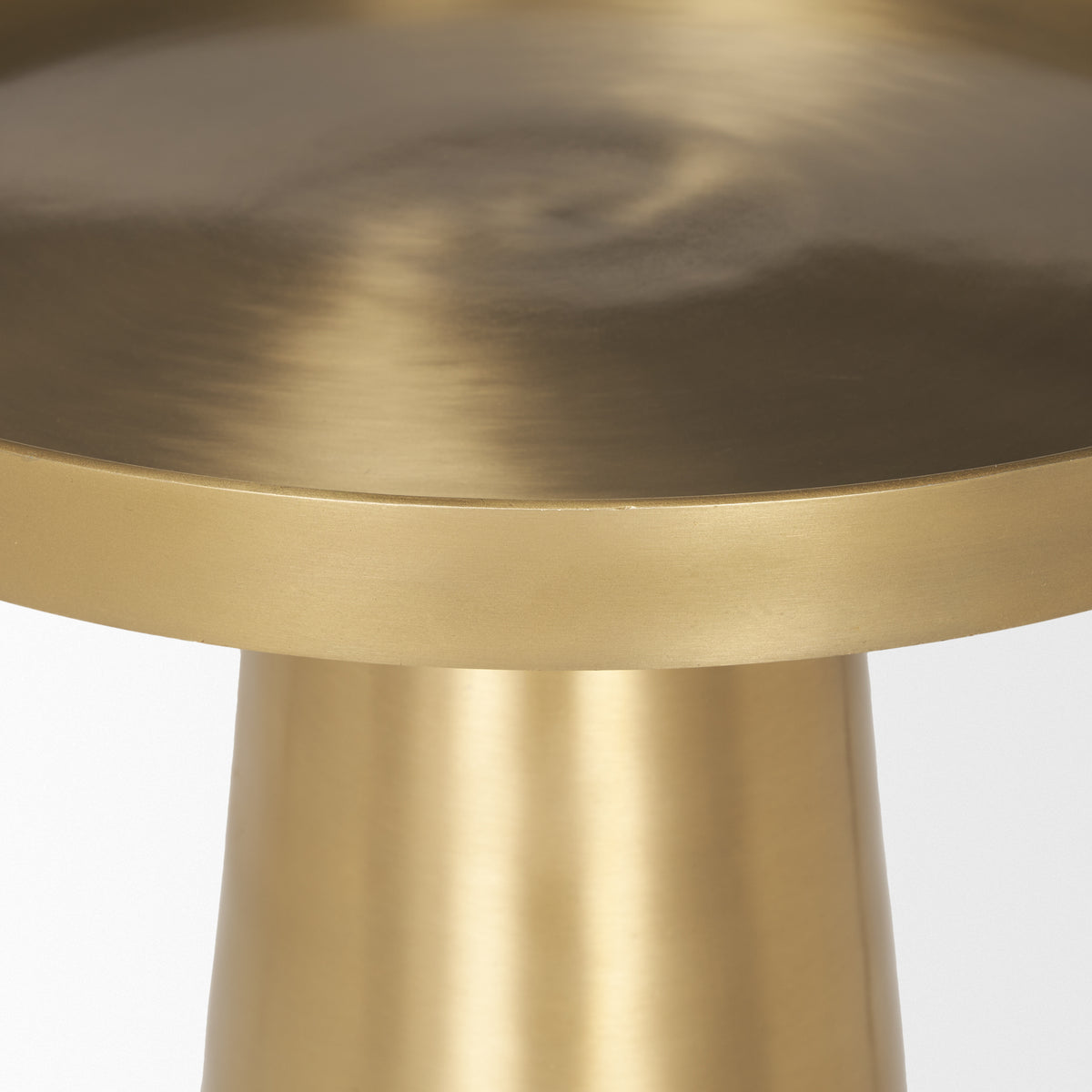 Roland Satin Brass Cast Aluminum Metal Accent Table-Accent Tables-DECOROLALA