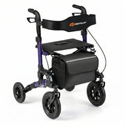 Rollator Walker for Seniors Folding Rolling Walker with Seat-Purple-Walkers & Rollators-DECOROLALA