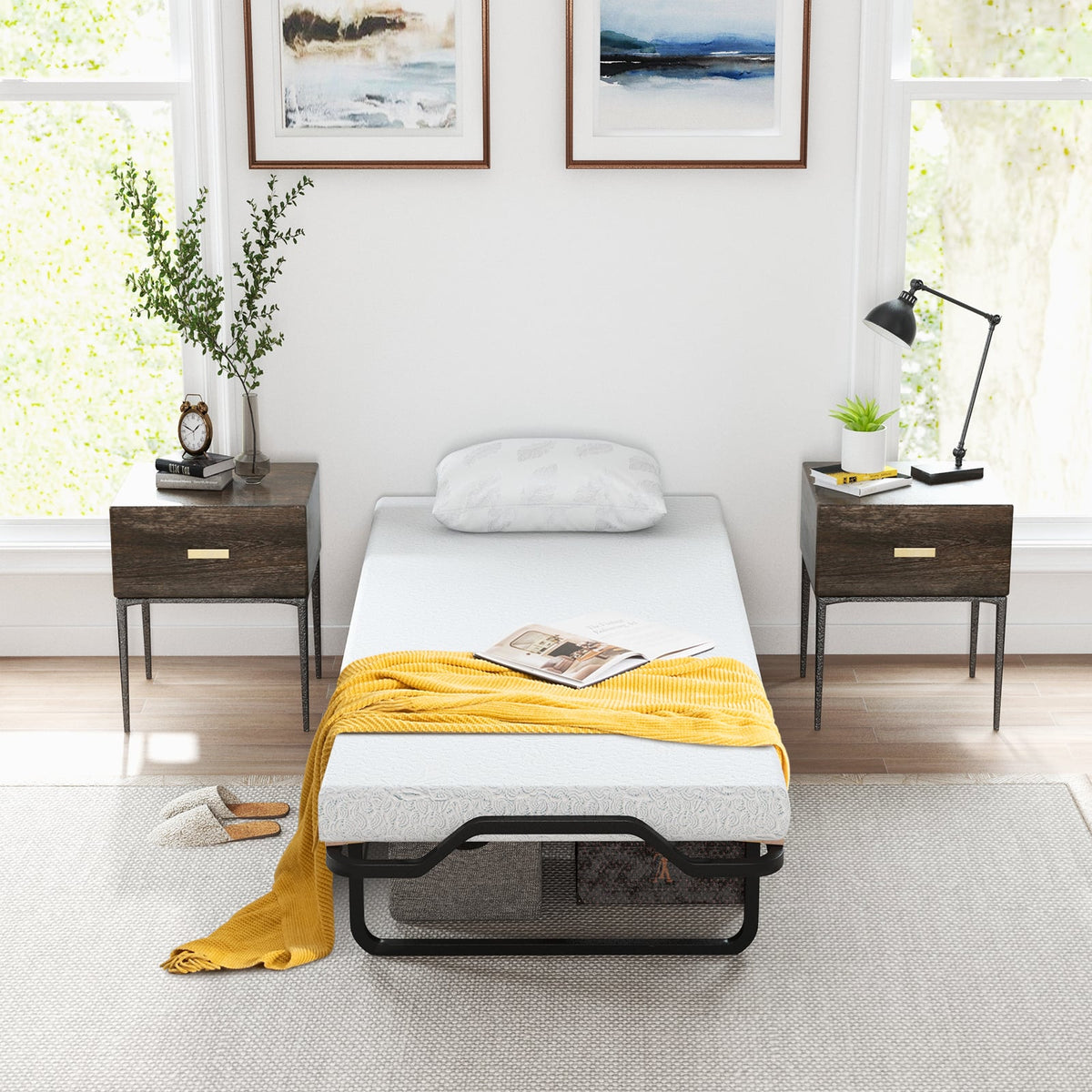 Rollaway Folding Bed with Memory Foam Mattress Made in Italy-Folding Beds-DECOROLALA