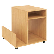 Rolling End Table 3-Tier Mobile Side Table with Side Storage Rack Modern Small Nightstand-Natural-End & Side Tables-DECOROLALA