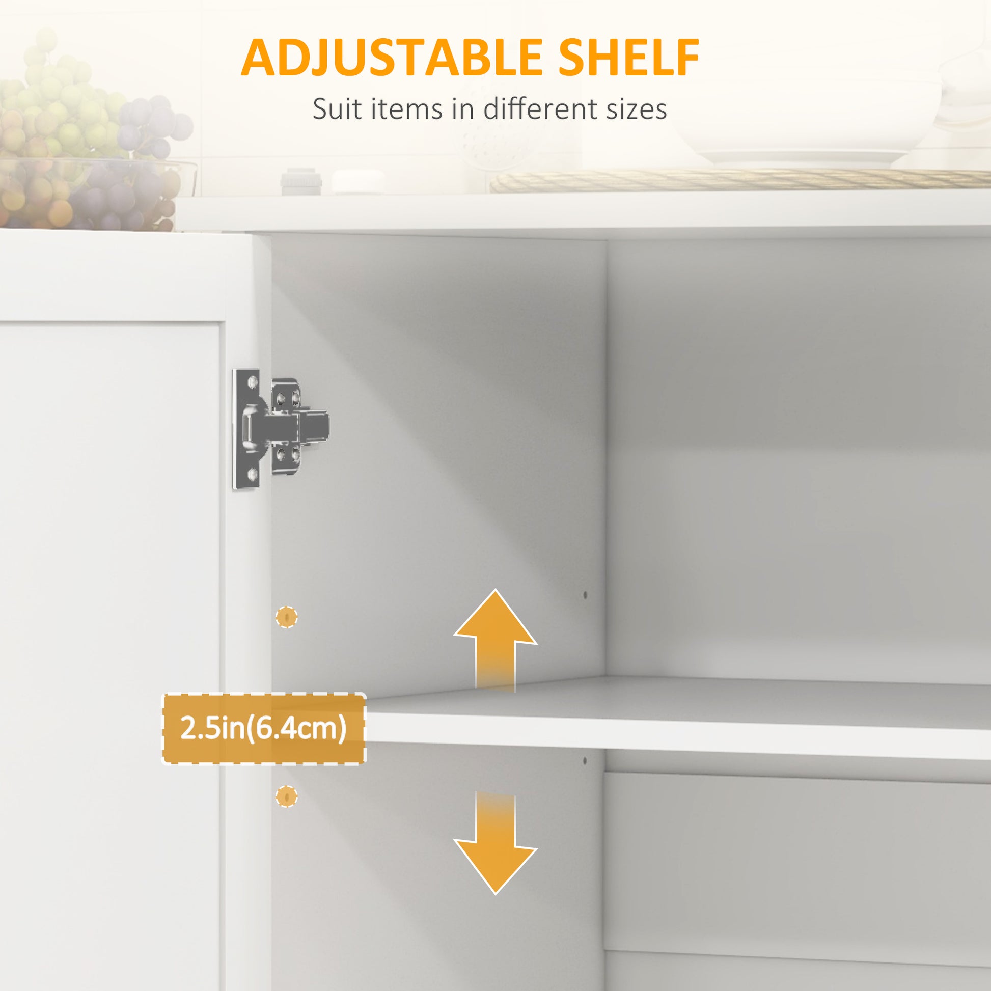Rolling Kitchen Island Cart with Stainless Steel Top - White-DECOROLALA