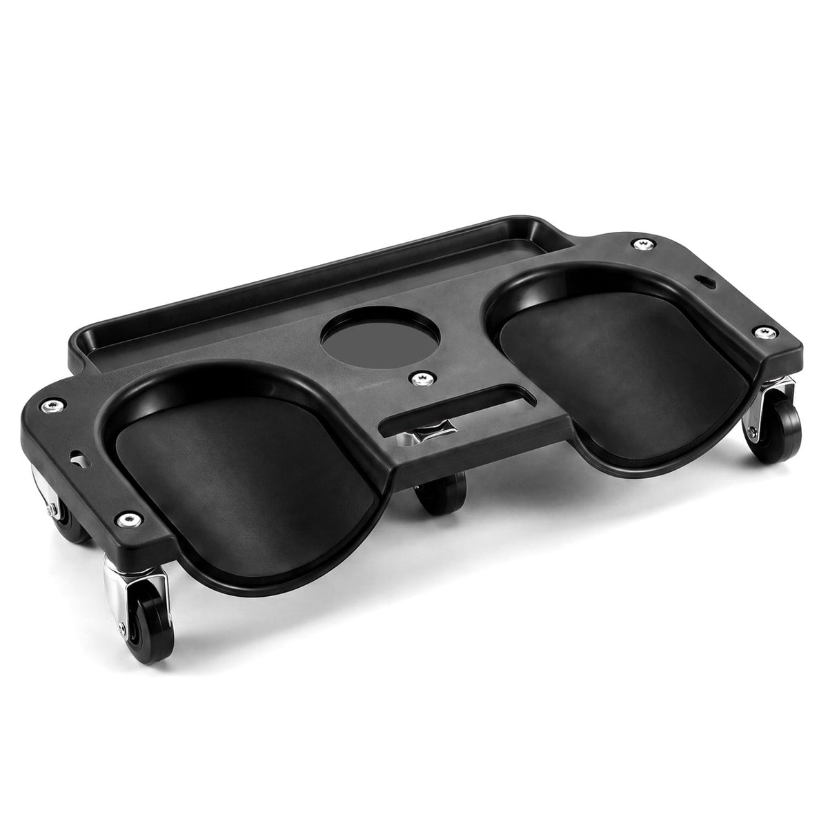 Rolling Knee Creeper with 360° Swivel Casters Lightweight Kneeling Pads-Black-Garages-DECOROLALA