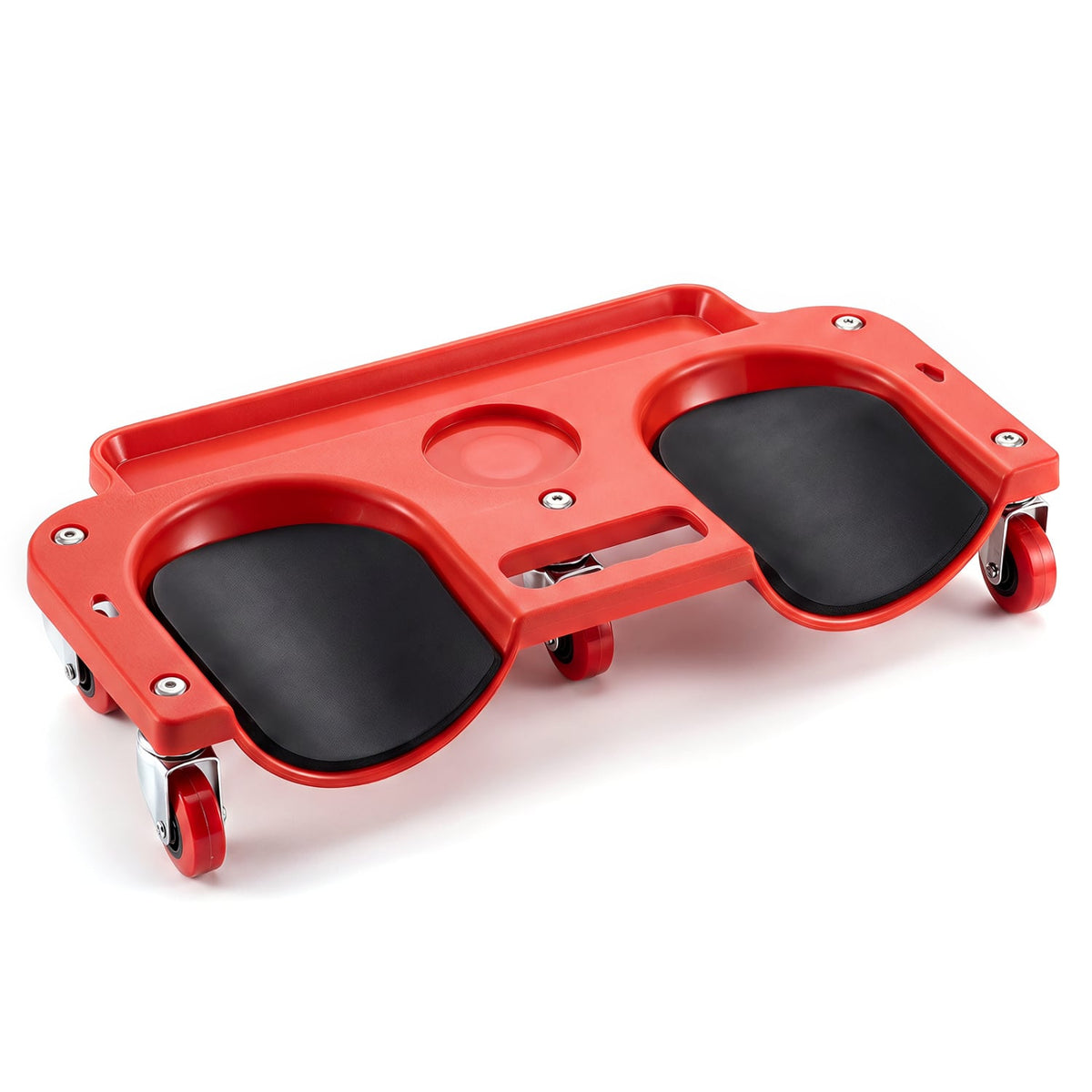 Rolling Knee Creeper with 360° Swivel Casters Lightweight Kneeling Pads-Red-Garages-DECOROLALA