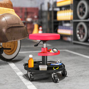 Rolling Mechanic Stool - Red 300 lbs Adjustable Height-Home Improvement > Tools-DECOROLALA