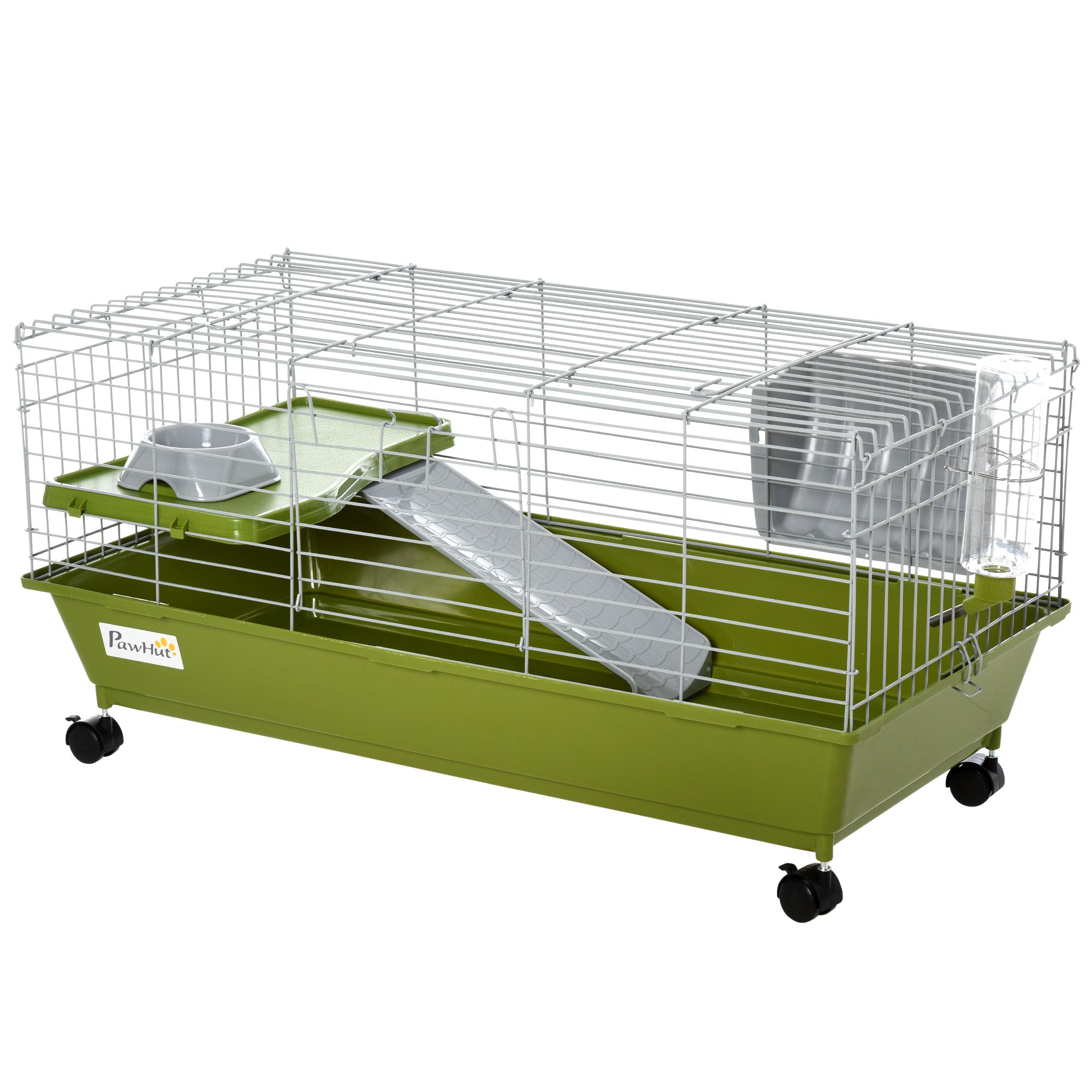 Rolling Small Animal Cage for Rabbits & Guinea Pigs - Green 35"-Small Animals-DECOROLALA