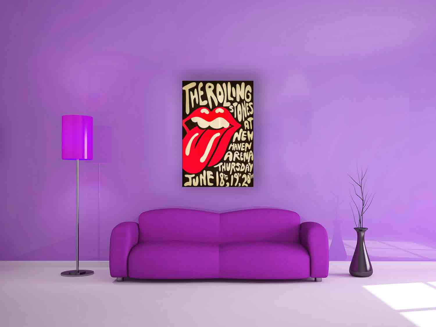 Rolling Stones New Haven 1975 Canvas Poster-Wall Art-DECOROLALA