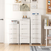 Rolling Storage Cabinet - 6-Drawer White (min order qty 2)-Dressers & Chests-DECOROLALA