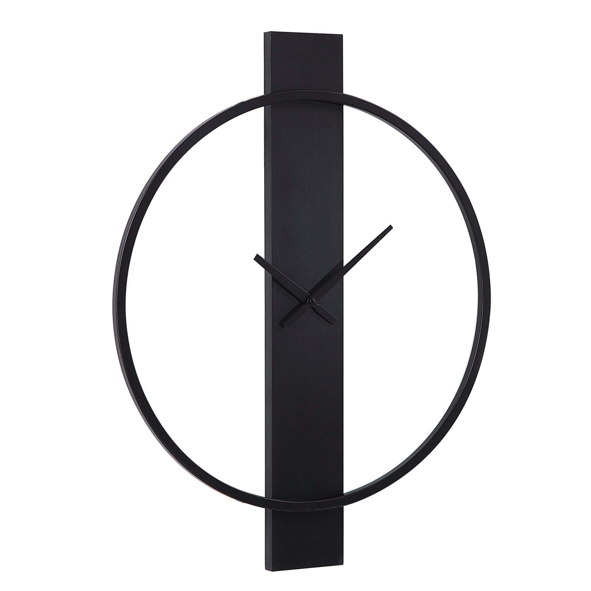 Romane Indoor Iron Wall Clock, Matte Black-Wall Clock-DECOROLALA