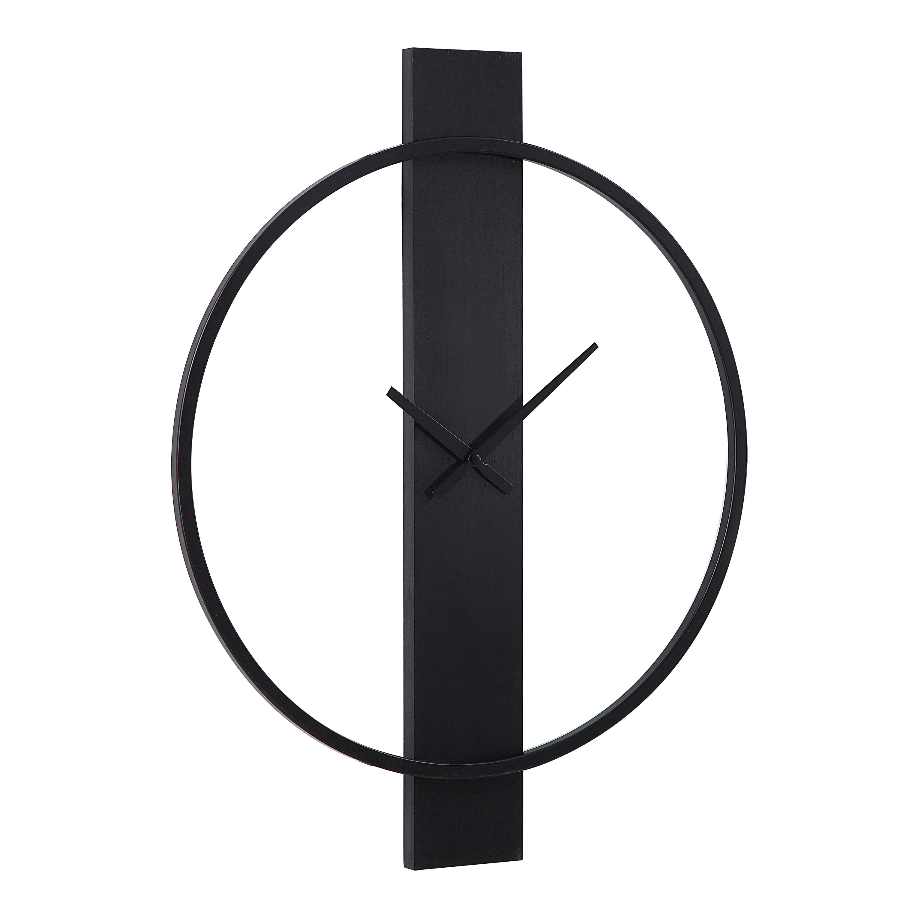Romane Indoor Iron Wall Clock, Matte Black-Wall Clock-DECOROLALA