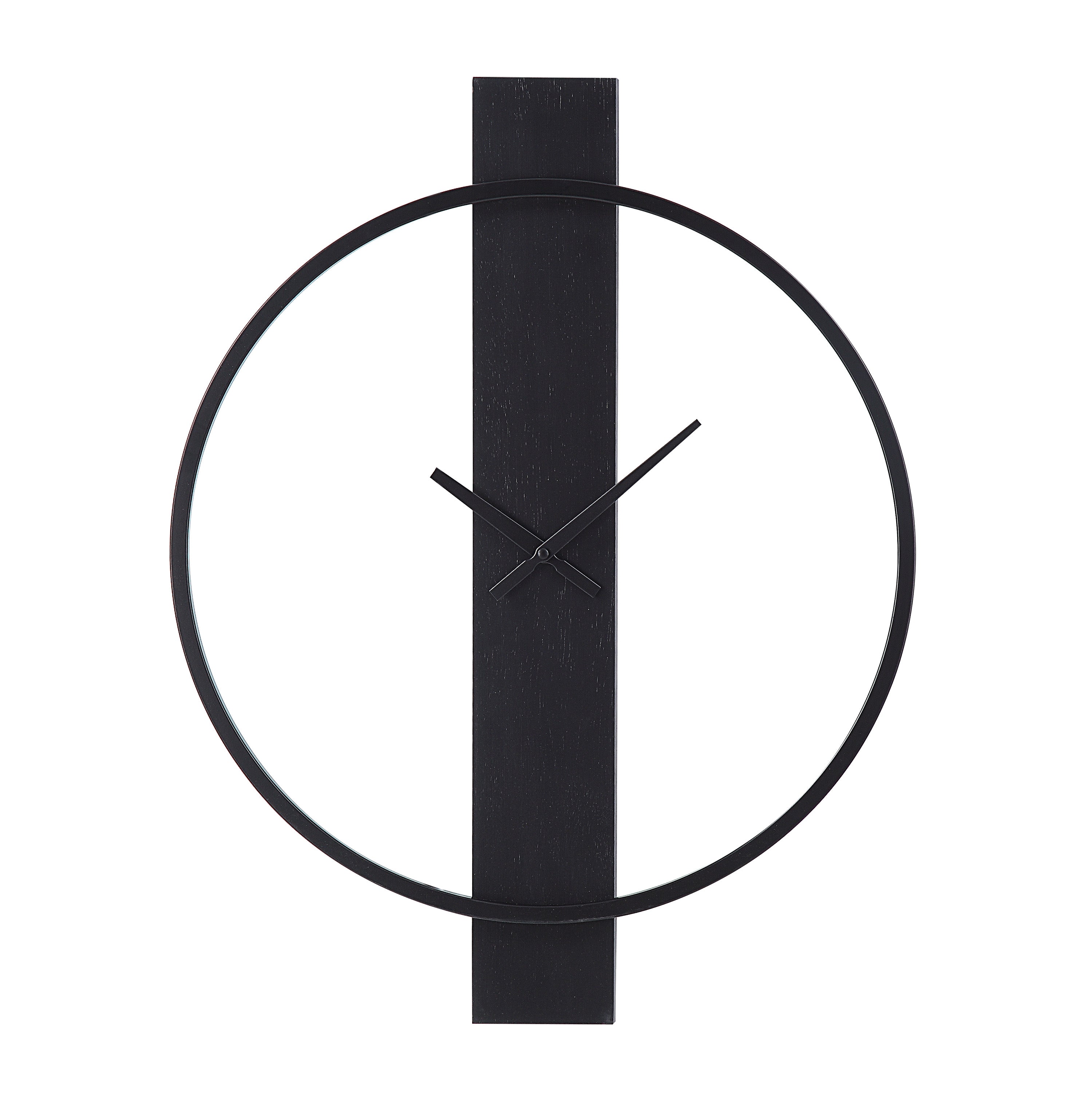 Romane Indoor Iron Wall Clock, Matte Black-Wall Clock-DECOROLALA