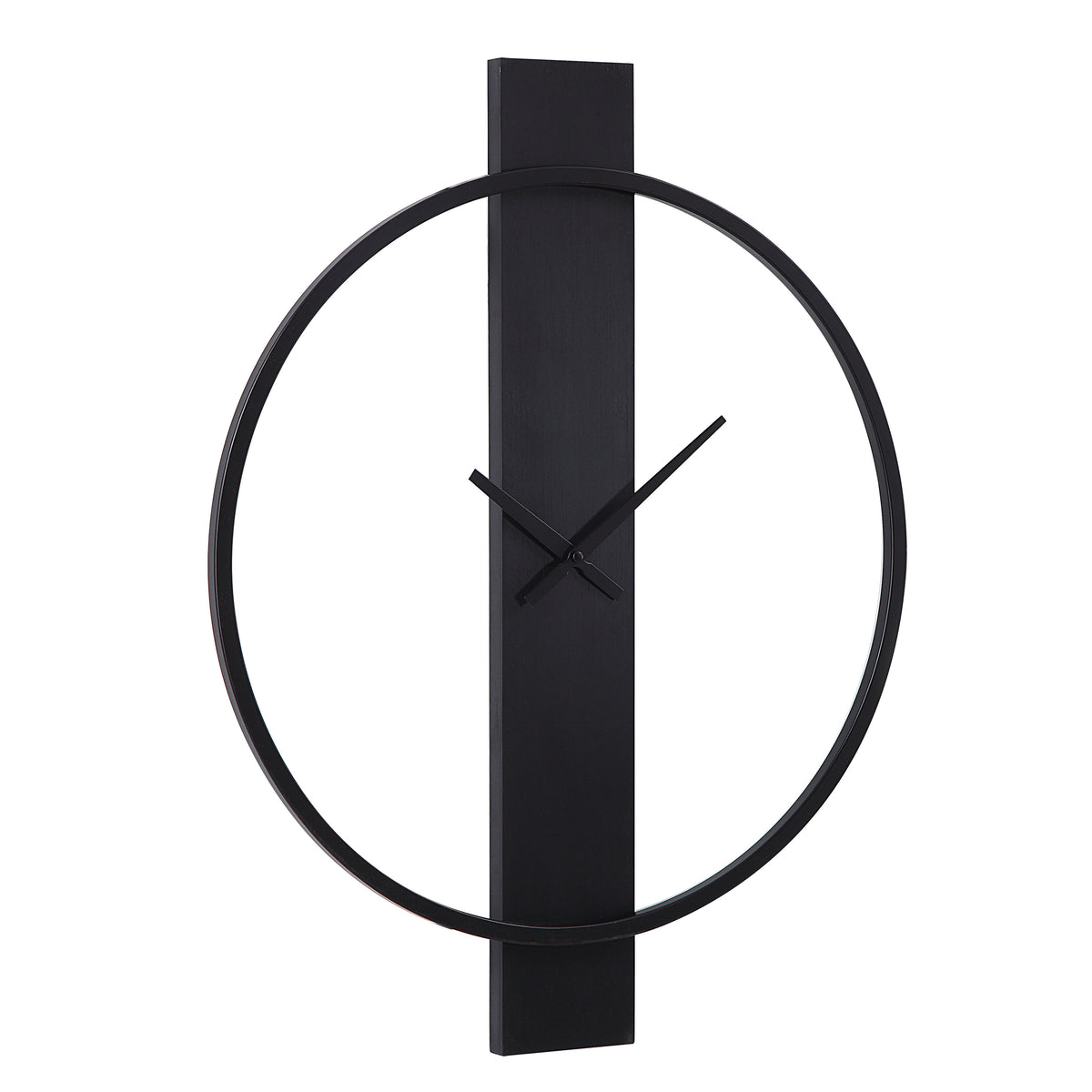 Romane Indoor Iron Wall Clock, Matte Black-Wall Clocks-DECOROLALA