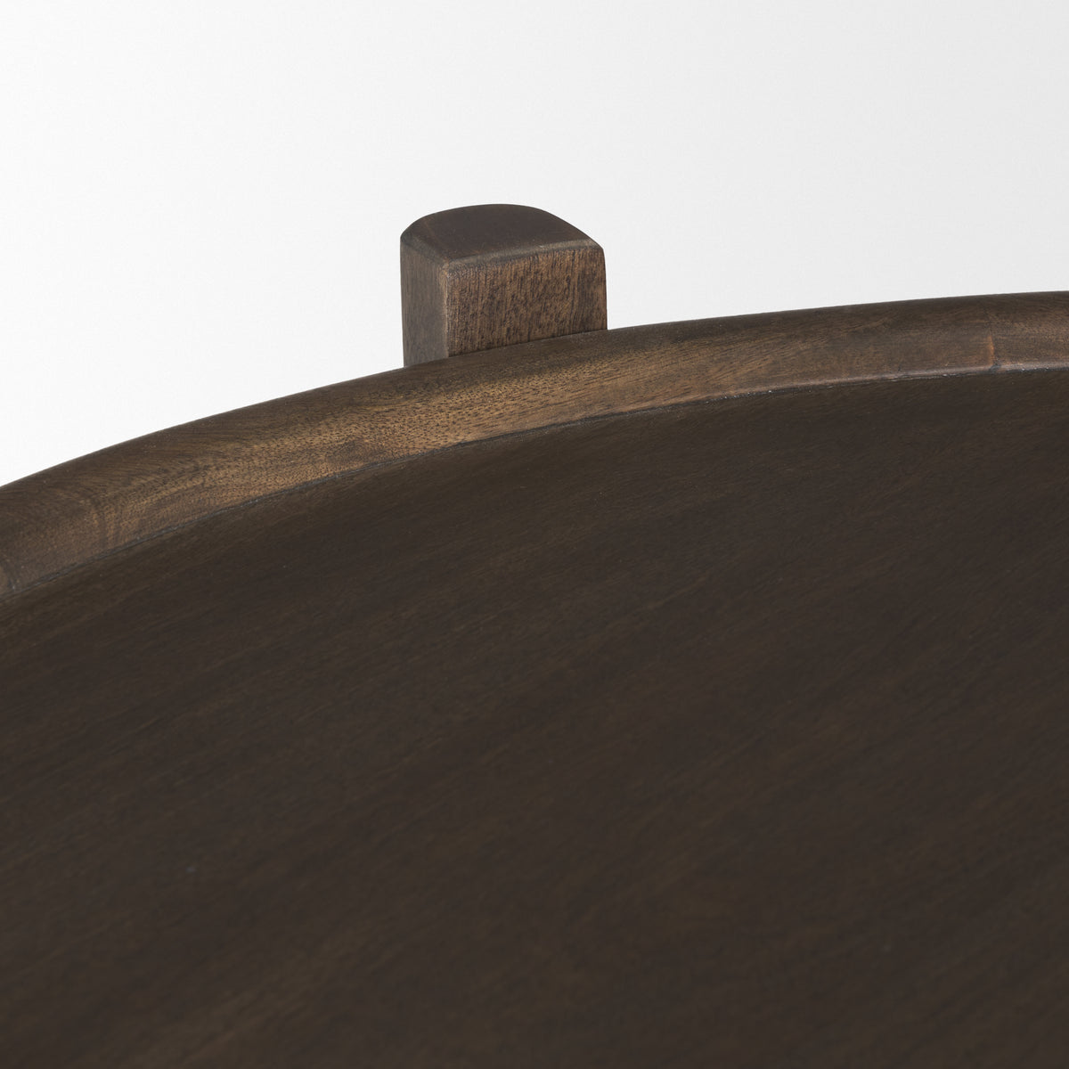 Romi Dark Brown Wood w/ Bottom Shelf Oval Coffee Table-Coffee Tables-DECOROLALA