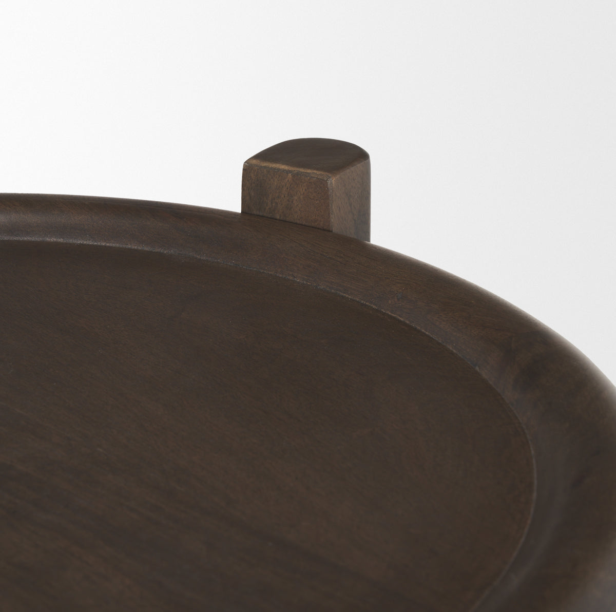 Romi Dark Brown Wood w/ Bottom Shelf Round Accent Table-Accent Tables-DECOROLALA
