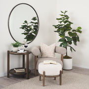 Romi Dark Brown Wood w/ Bottom Shelf Round Accent Table-Accent Tables-DECOROLALA