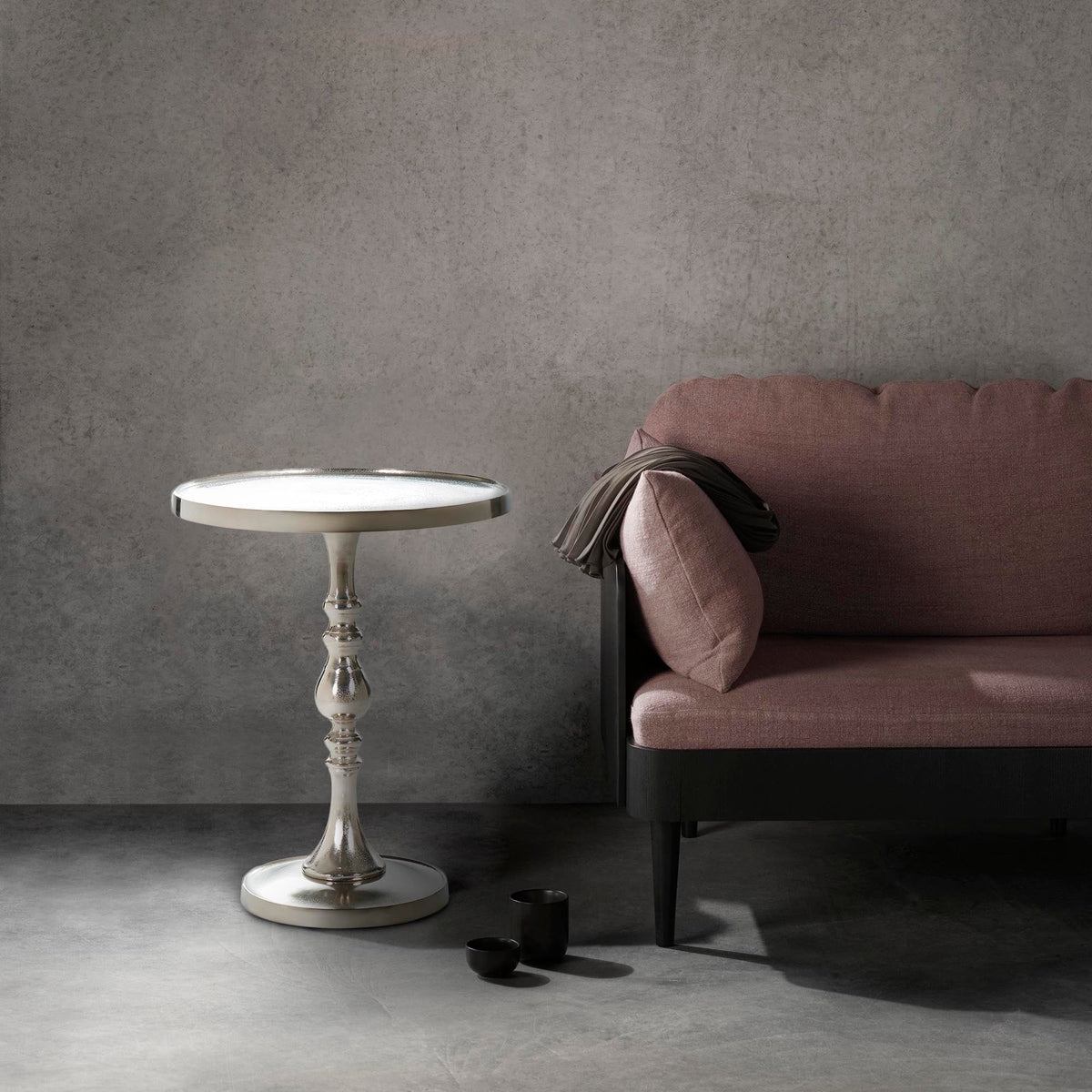 Romina Indoor Aluminum Table, Nickel-Table-DECOROLALA