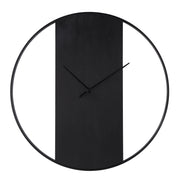 Romy Indoor Iron Wall Clock, Matte Black-Wall Clock-DECOROLALA