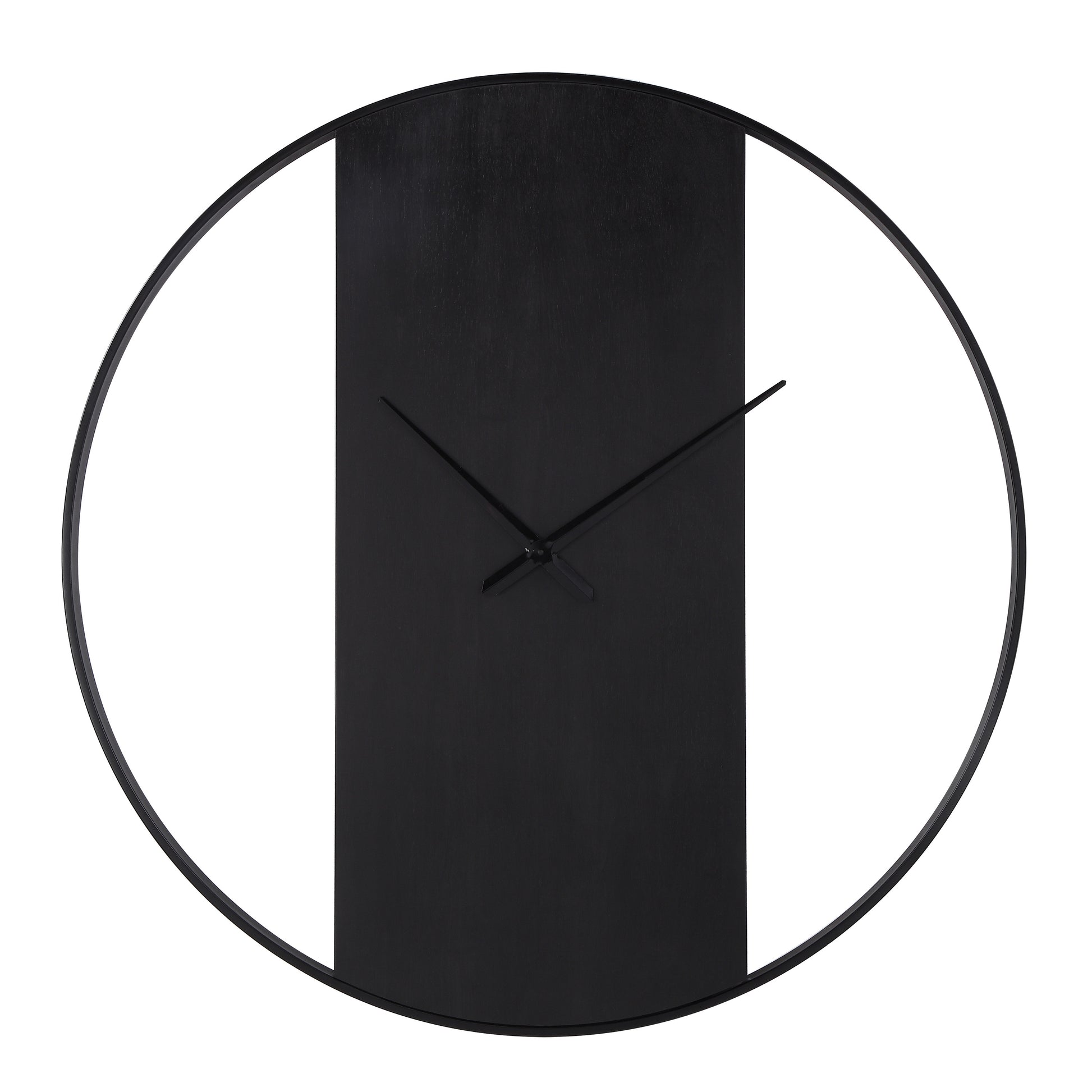 Romy Indoor Iron Wall Clock, Matte Black-Wall Clock-DECOROLALA