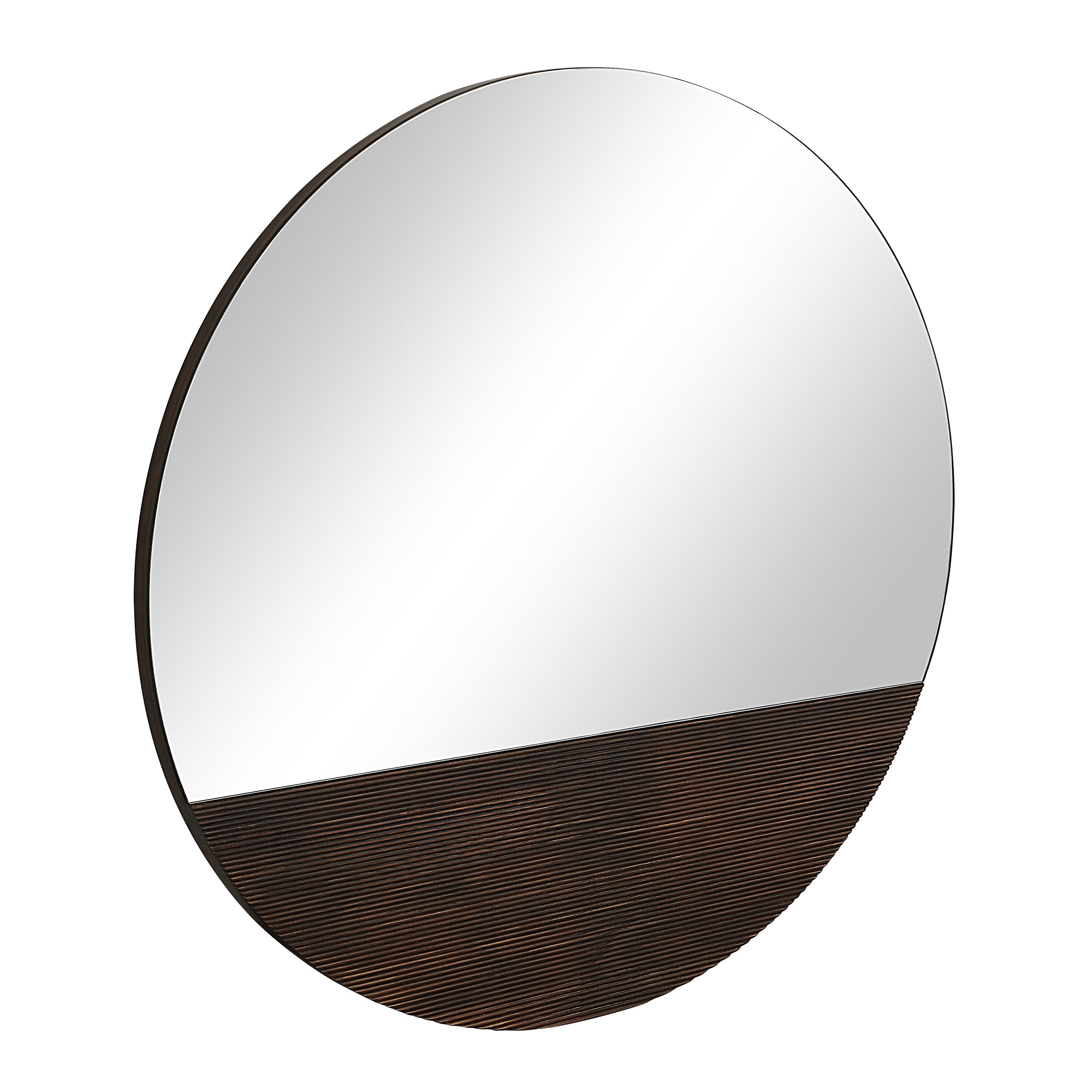 Ronda 47.25" H x 47.25" W Wall Mirror, Brown-Mirror-DECOROLALA
