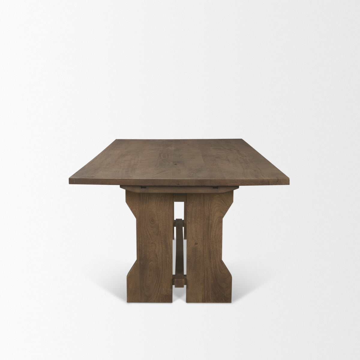 Rooke 124"L x 42"W Rectangular Extendable Dining Table | Modern | Brown Wood | Seats 10-Dining Tables-DECOROLALA