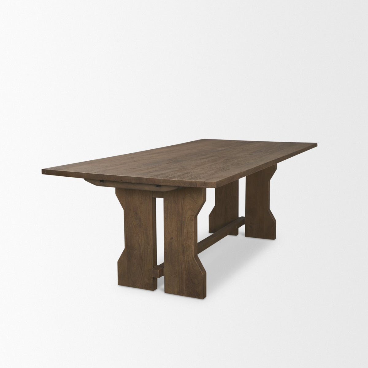 Rooke 124"L x 42"W Rectangular Extendable Dining Table | Modern | Brown Wood | Seats 10-Dining Tables-DECOROLALA
