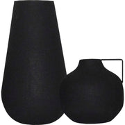 Roove Indoor Iron Vase, Matte Black-Vase-DECOROLALA