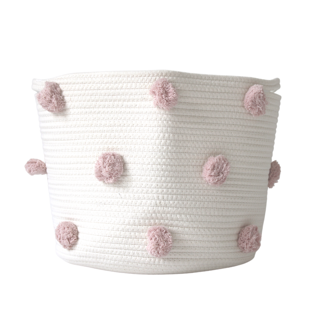 Rose Pink Pom Basket - Large-Baskets-DECOROLALA