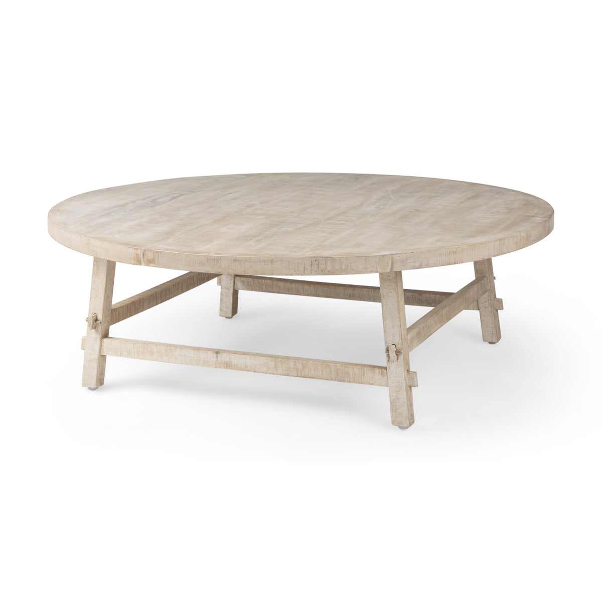 Rosie 48.0L x 48.0W x 16.0H Round Blonde Wood Coffee Table-Coffee Tables-DECOROLALA