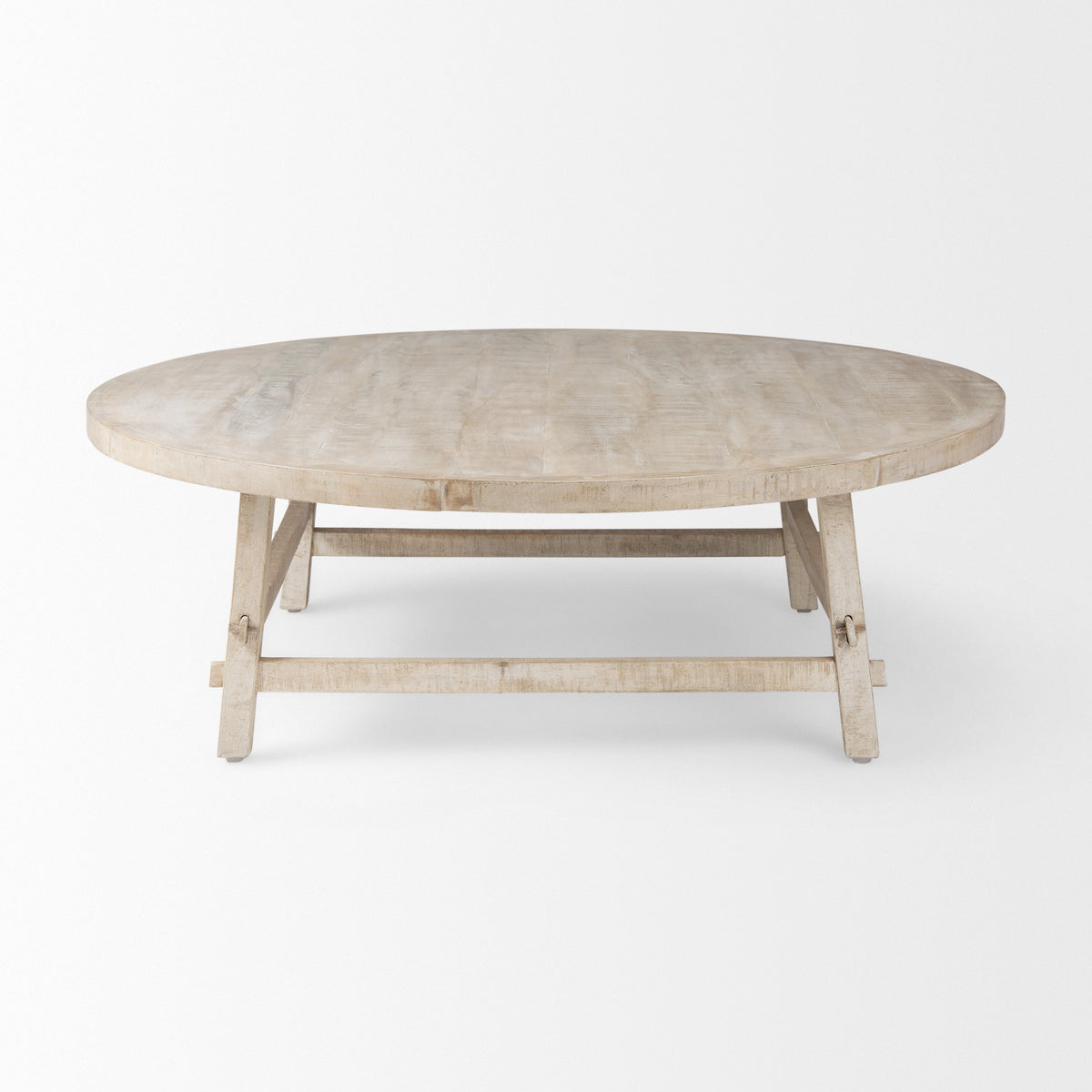 Rosie 48.0L x 48.0W x 16.0H Round Blonde Wood Coffee Table-Coffee Tables-DECOROLALA