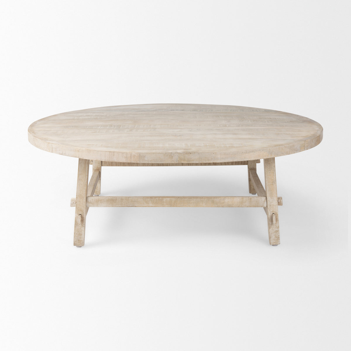 Rosie 48.0L x 48.0W x 16.0H Round Blonde Wood Coffee Table-Coffee Tables-DECOROLALA