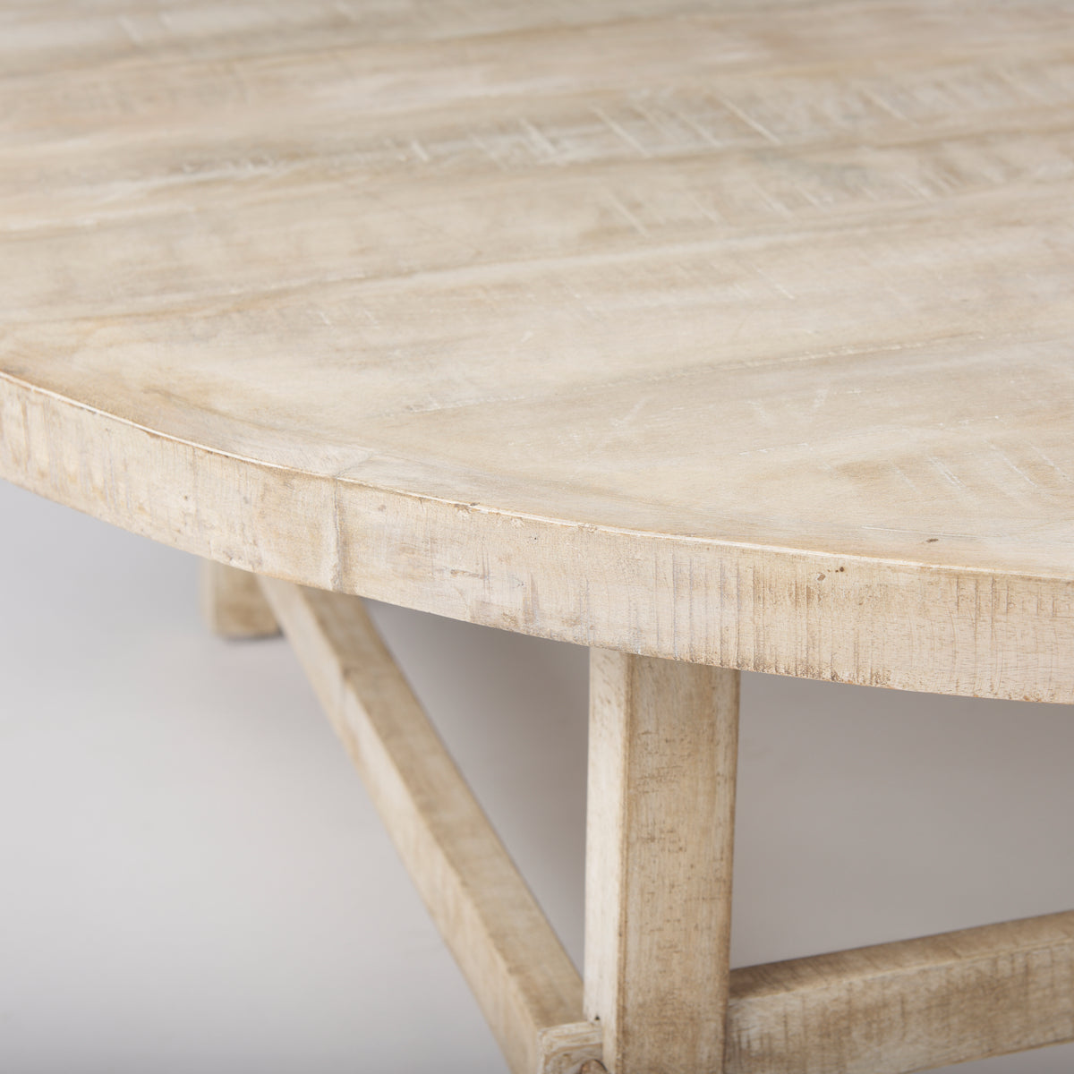 Rosie 48.0L x 48.0W x 16.0H Round Blonde Wood Coffee Table-Coffee Tables-DECOROLALA