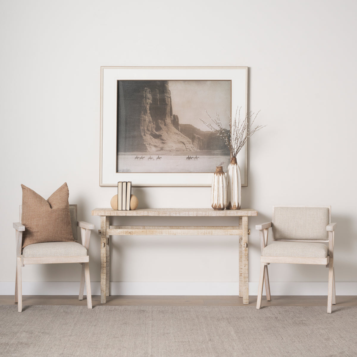 Rosie 54" Blonde Wood Console Table-Console Tables-DECOROLALA
