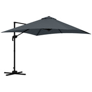 Rotatable Cantilever Umbrella, 10x10ft, Dark Grey, 360¡ Adjustable-DECOROLALA