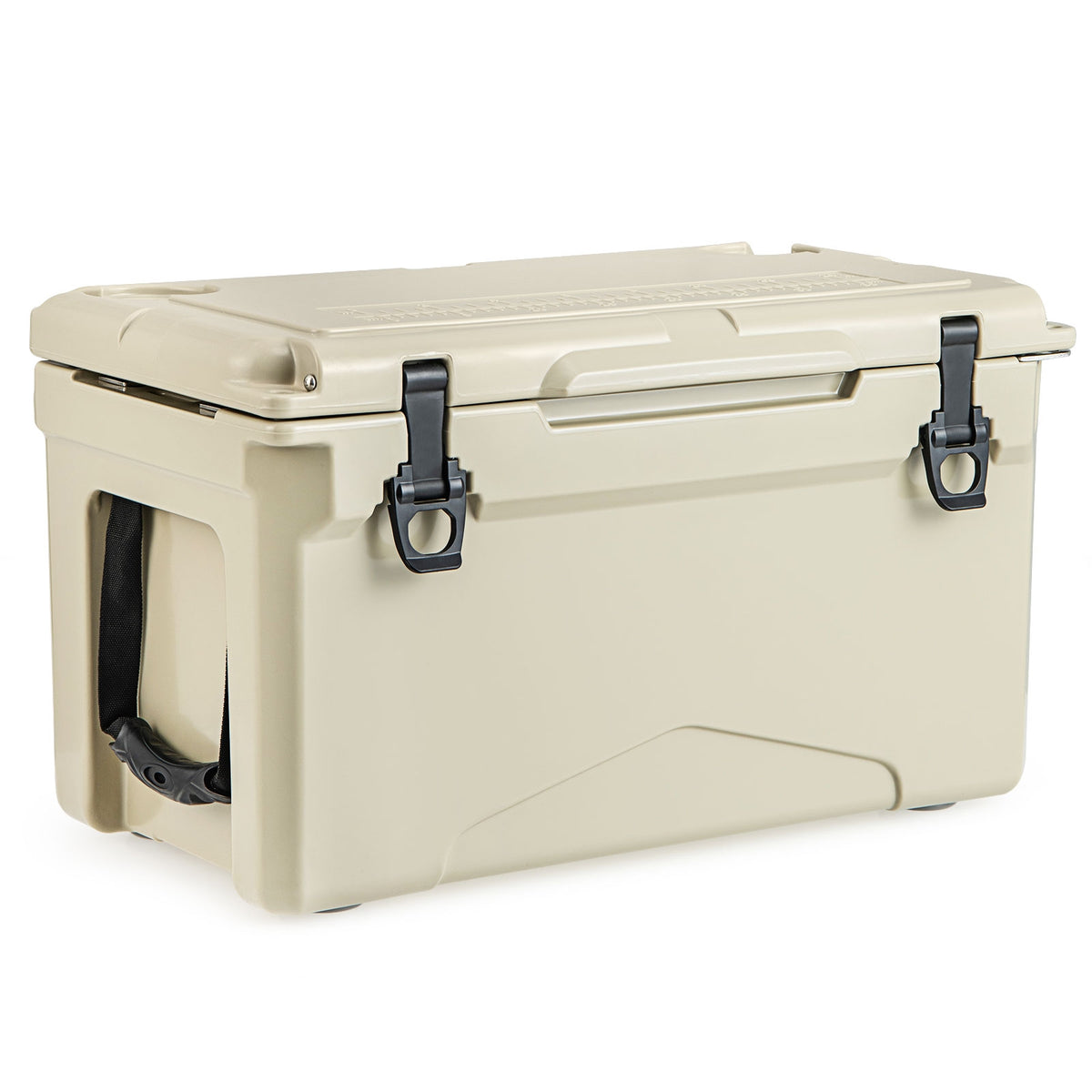 Rotomolded Cooler with Integrated Cup Holders and Bottle Opener-Tan-Coolers-DECOROLALA