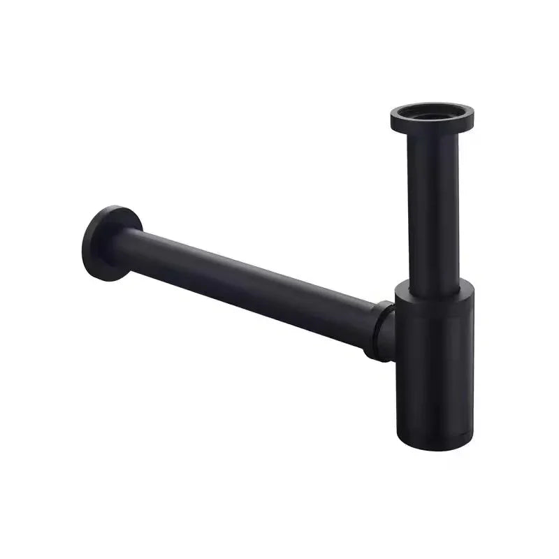 Round Bottle P Trap - Matte Black-Faucet-DECOROLALA