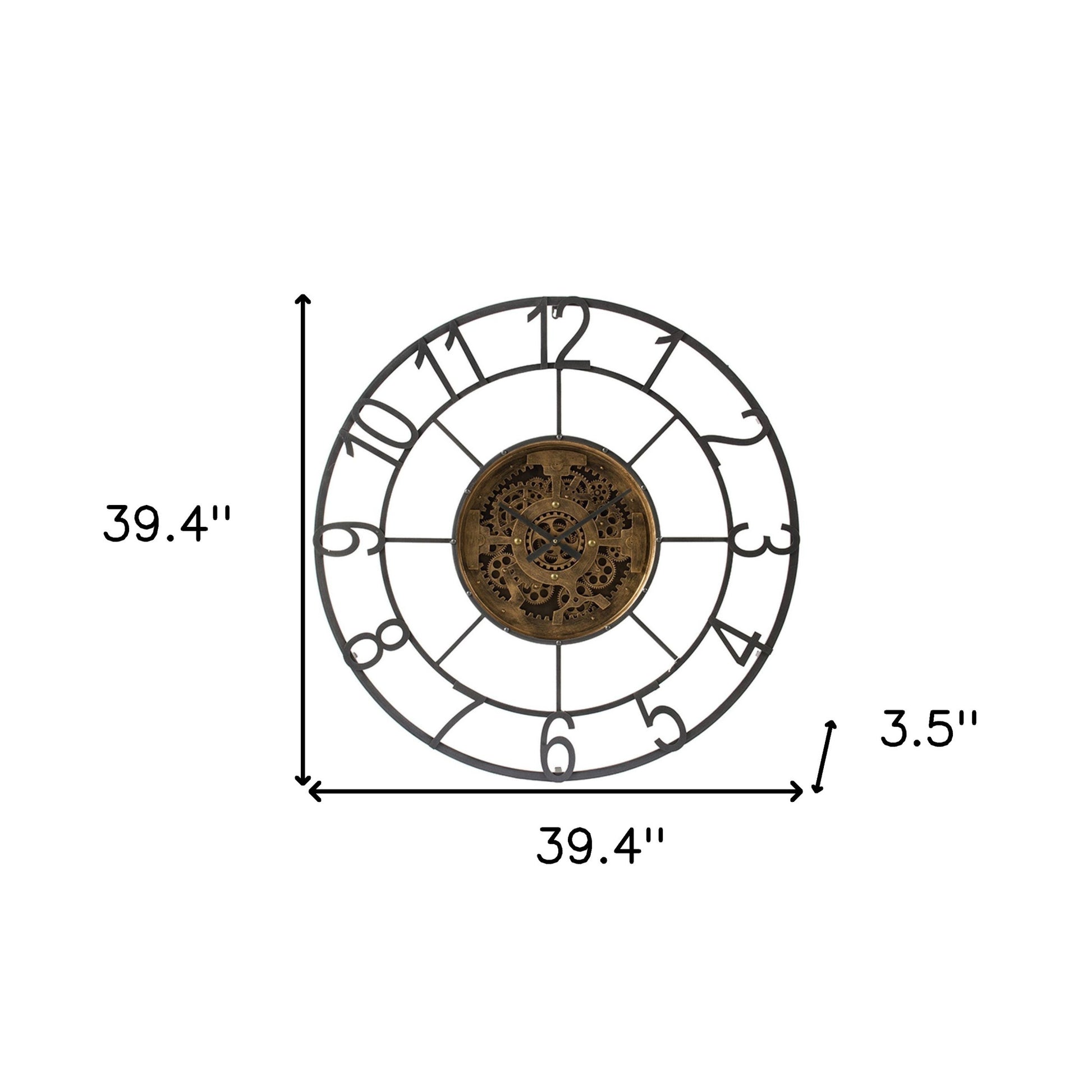 Round Decorative Gear Iron Wall Clock-Wall Clocks-DECOROLALA