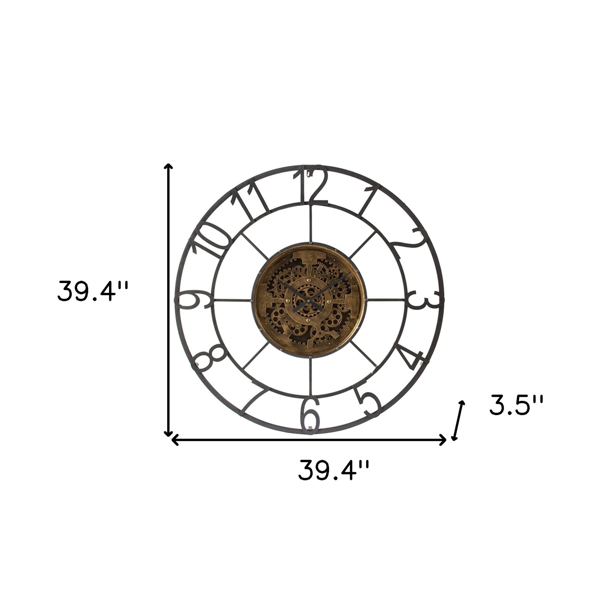 Round Decorative Gear Iron Wall Clock-Wall Clocks-DECOROLALA
