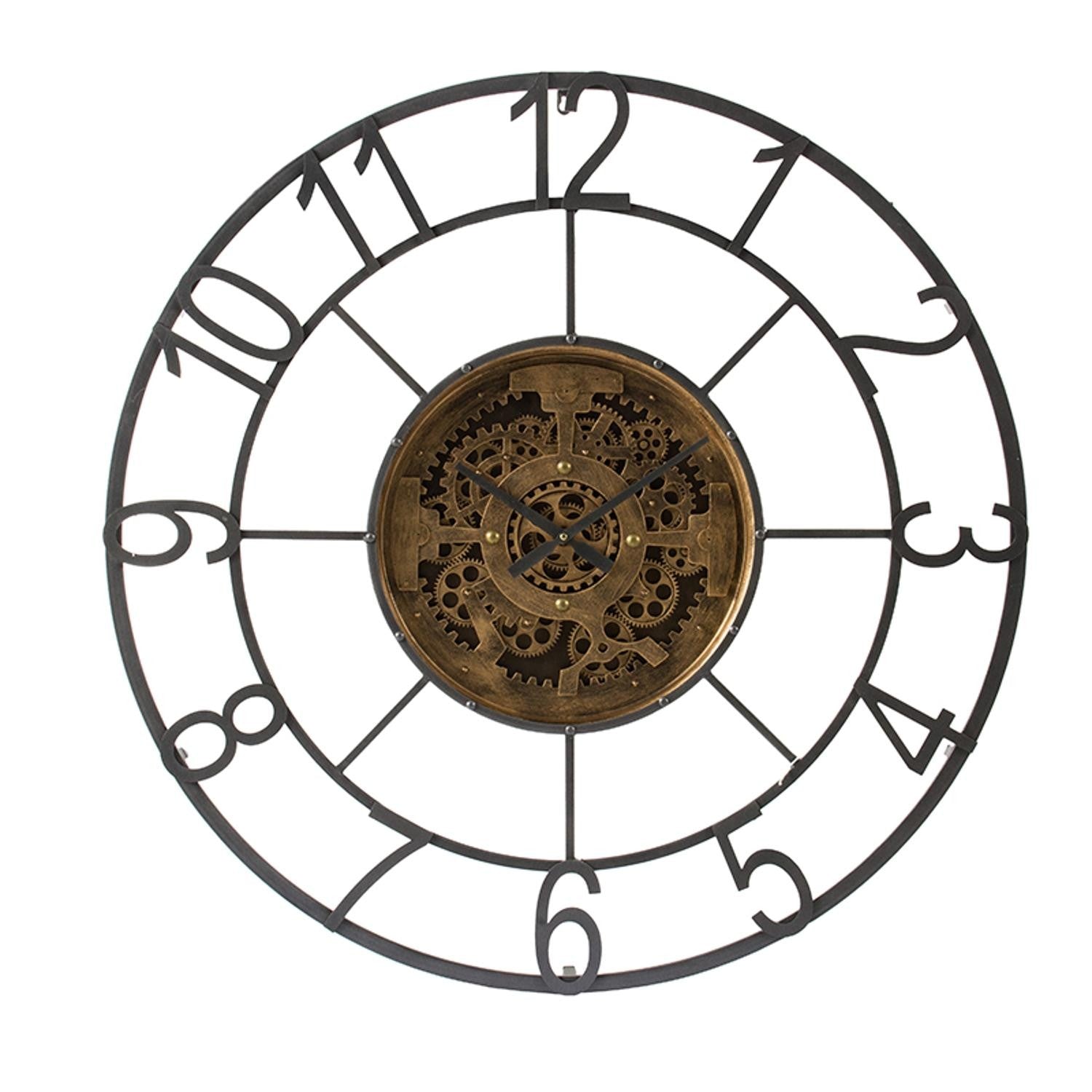 Round Decorative Gear Iron Wall Clock-Wall Clocks-DECOROLALA
