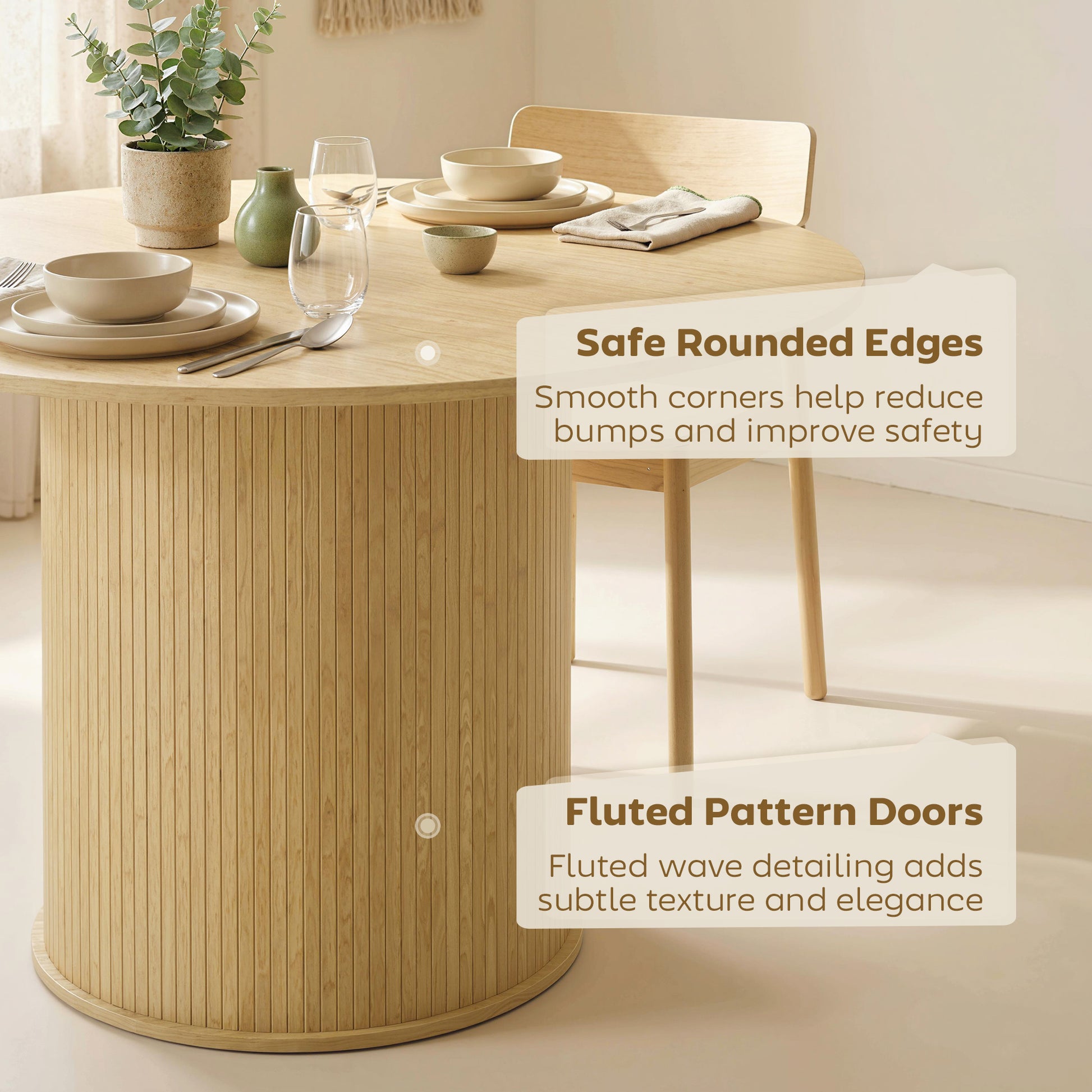 Round Dining Table 47" Seats 5 Black-DECOROLALA
