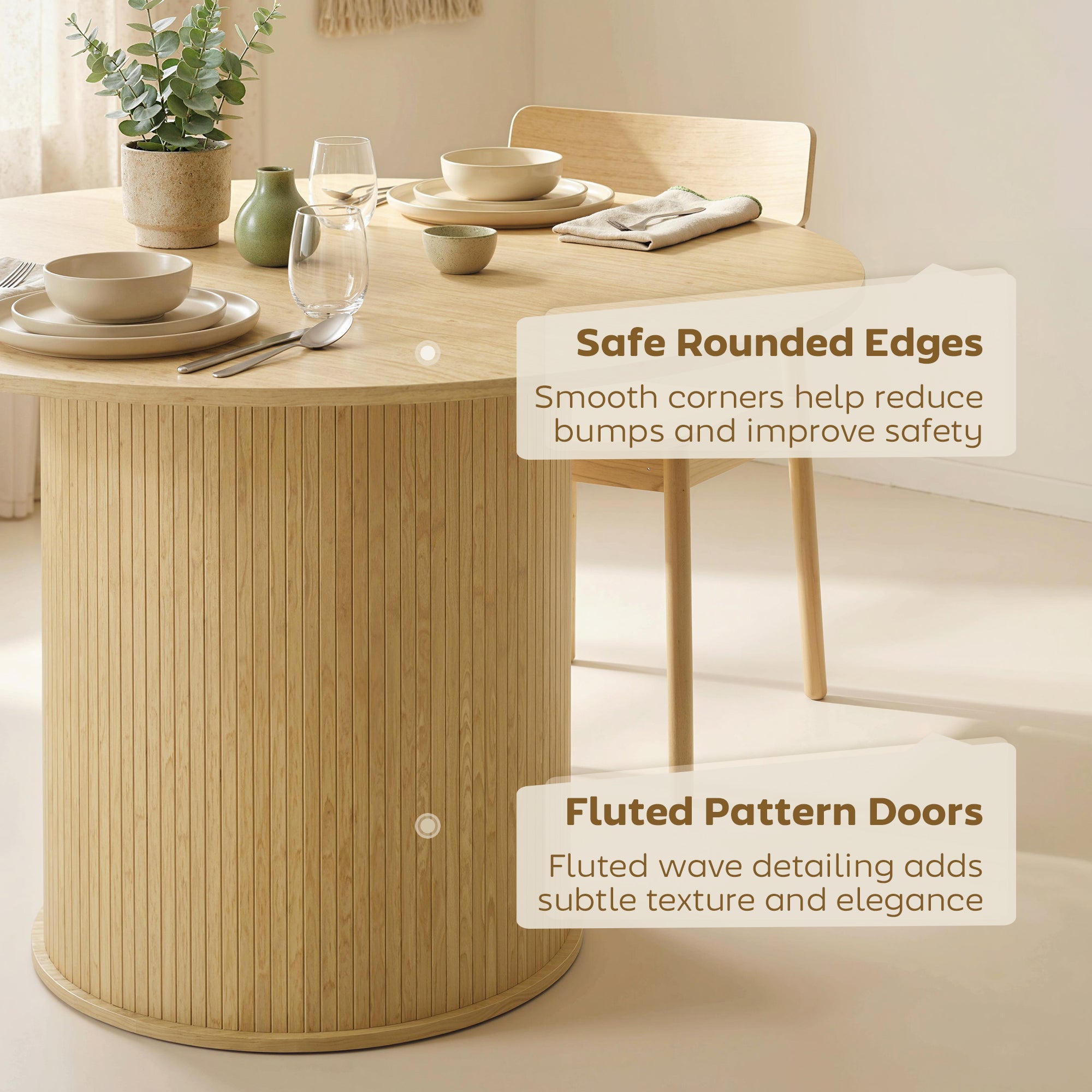 Round Dining Table 47" Seats 5 Black-DECOROLALA