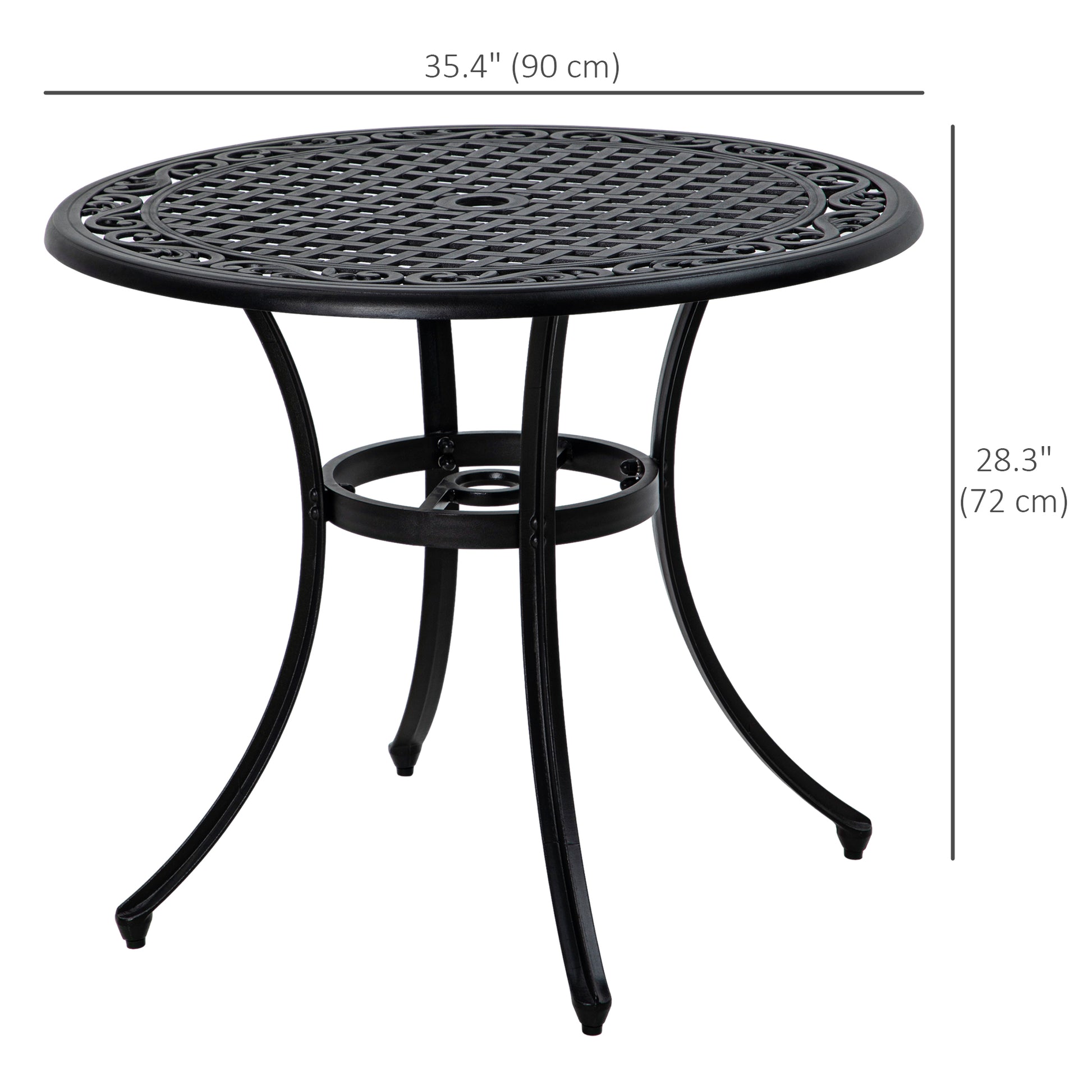 Round Outdoor Dining Table 35.5" Black-DECOROLALA