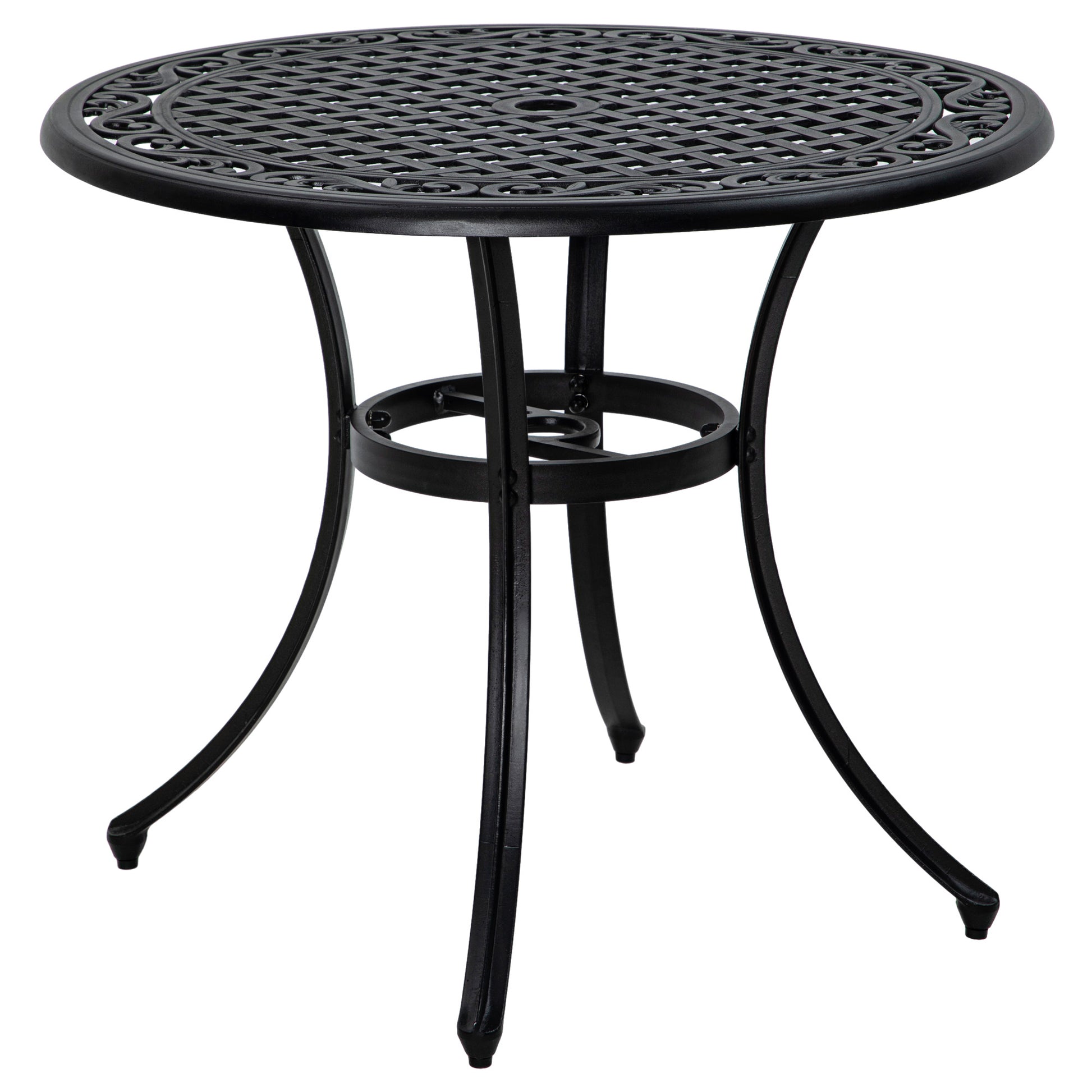 Round Outdoor Dining Table 35.5" Black-DECOROLALA