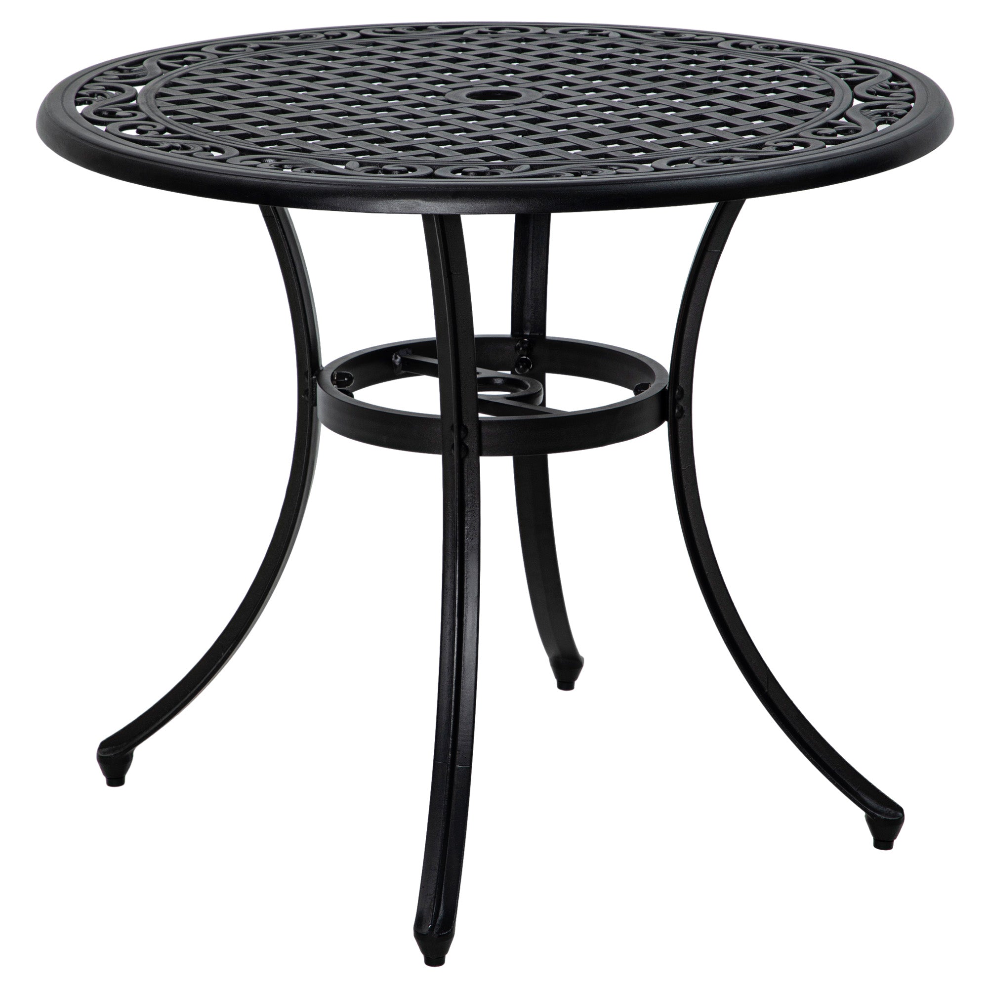 Round Outdoor Dining Table 35.5" Black-DECOROLALA