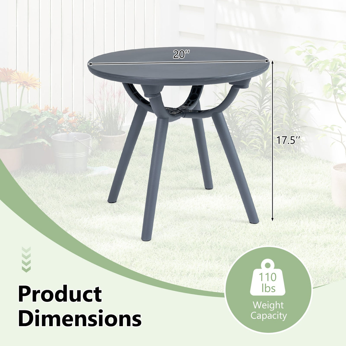 Round Patio Storage Side Table for Poolside and Balcony-1 piece-Patio Coffee Tables-DECOROLALA