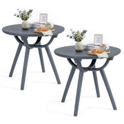 Round Patio Storage Side Table for Poolside and Balcony-set of 2-Patio Coffee Tables-DECOROLALA